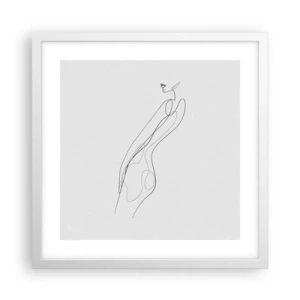 Pôster em moldura branca - Apenas uma promessa - 40x40 cm