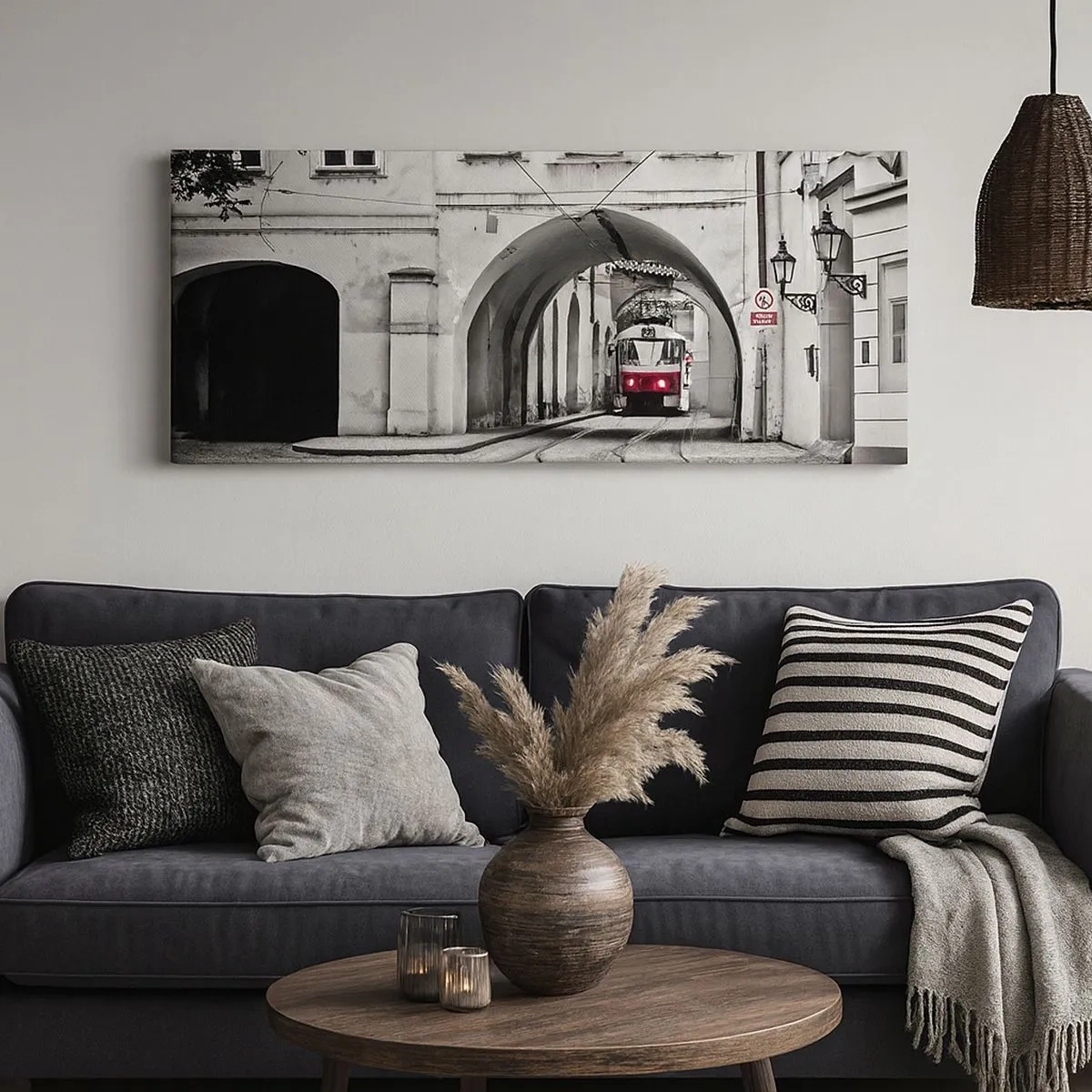 Quadro em tela - Através do labirinto urbano - 100x40 cm