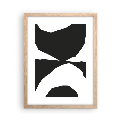 Pôster com moldura de carvalho claro - Positivo negativo - 30x40 cm