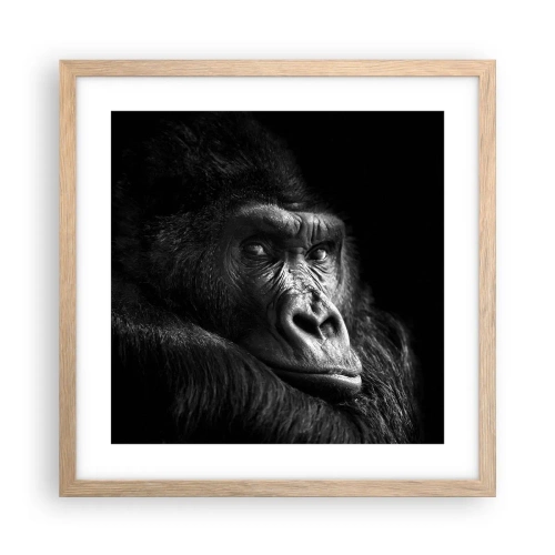 Pôster com moldura de carvalho claro - E para que é que estás a olhar? - 40x40 cm