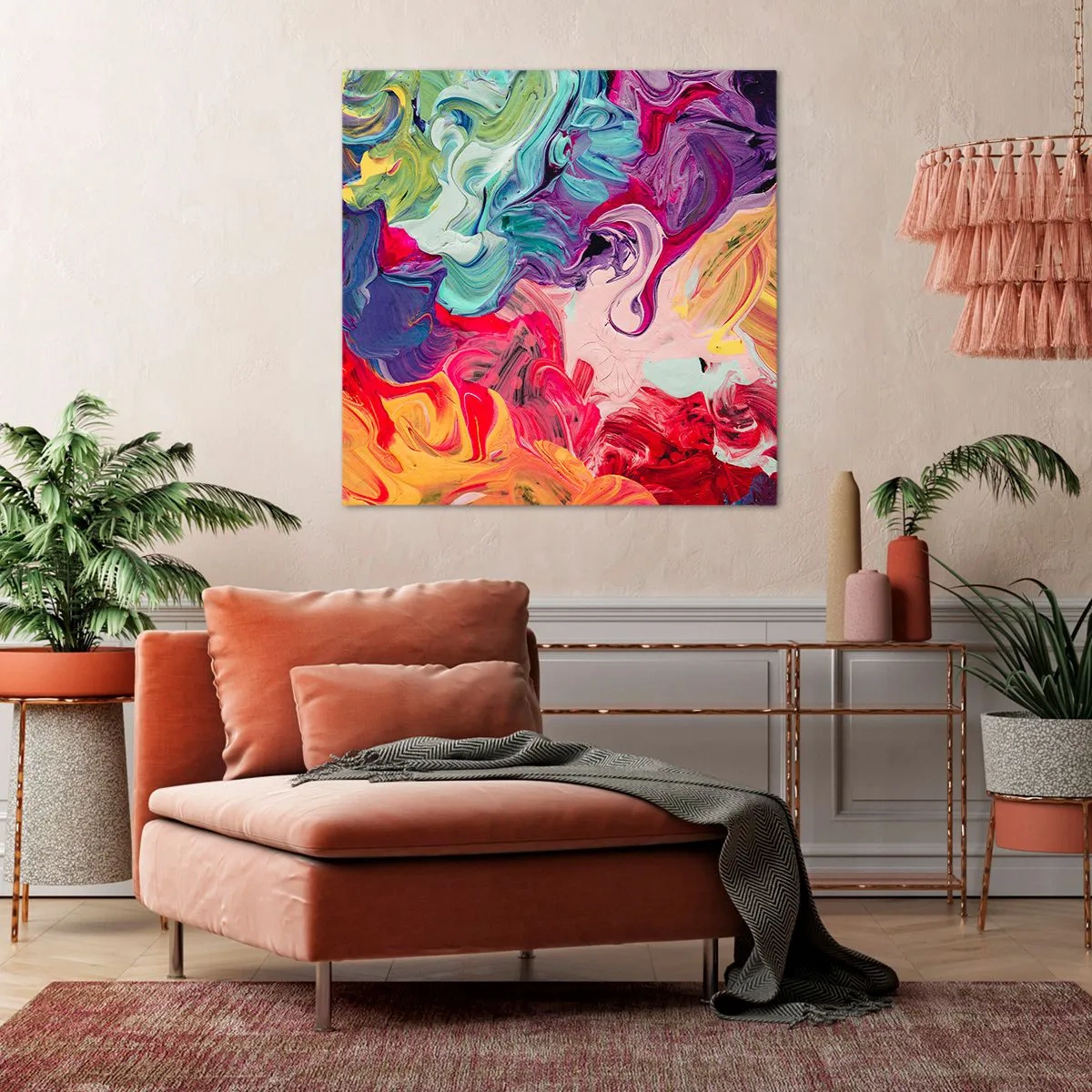 Quadro em tela - O nascimento das cores - 70x70 cm