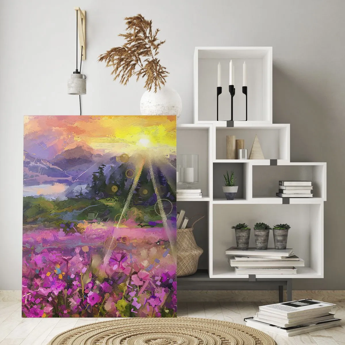Quadro em vidro - No vale sob os cuidados do sol - 50x70 cm