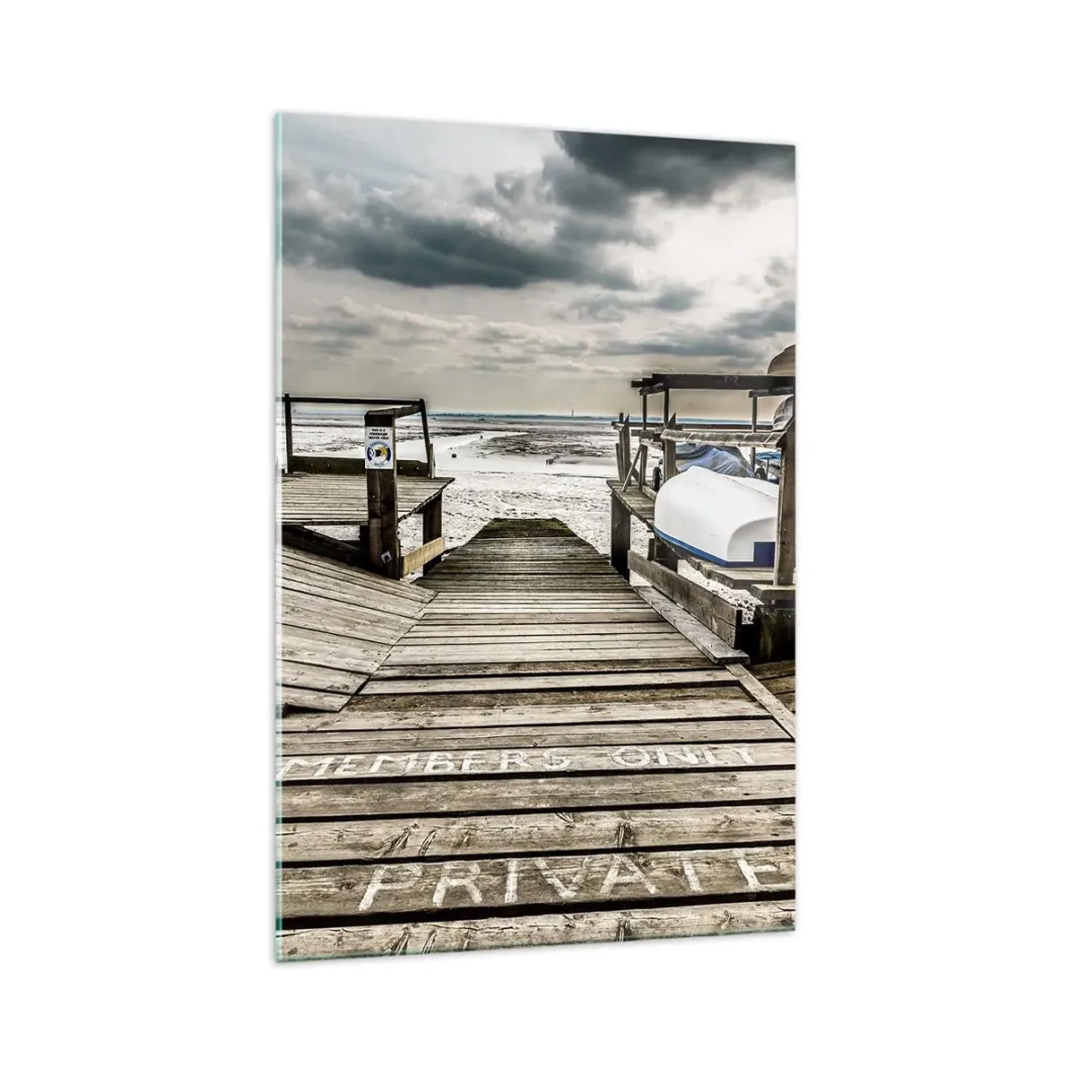 Quadro em vidro - Praia da meia-noite - 70x100 cm