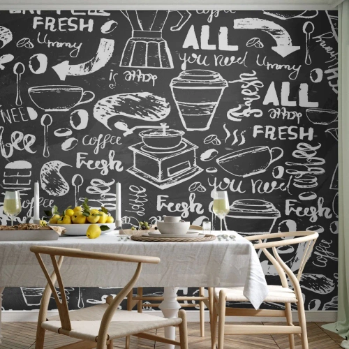 Papel de Parede Standard Eco - Tudo o que precisa é... - Gastronomia, Mural, Grafite - 300x210 cm