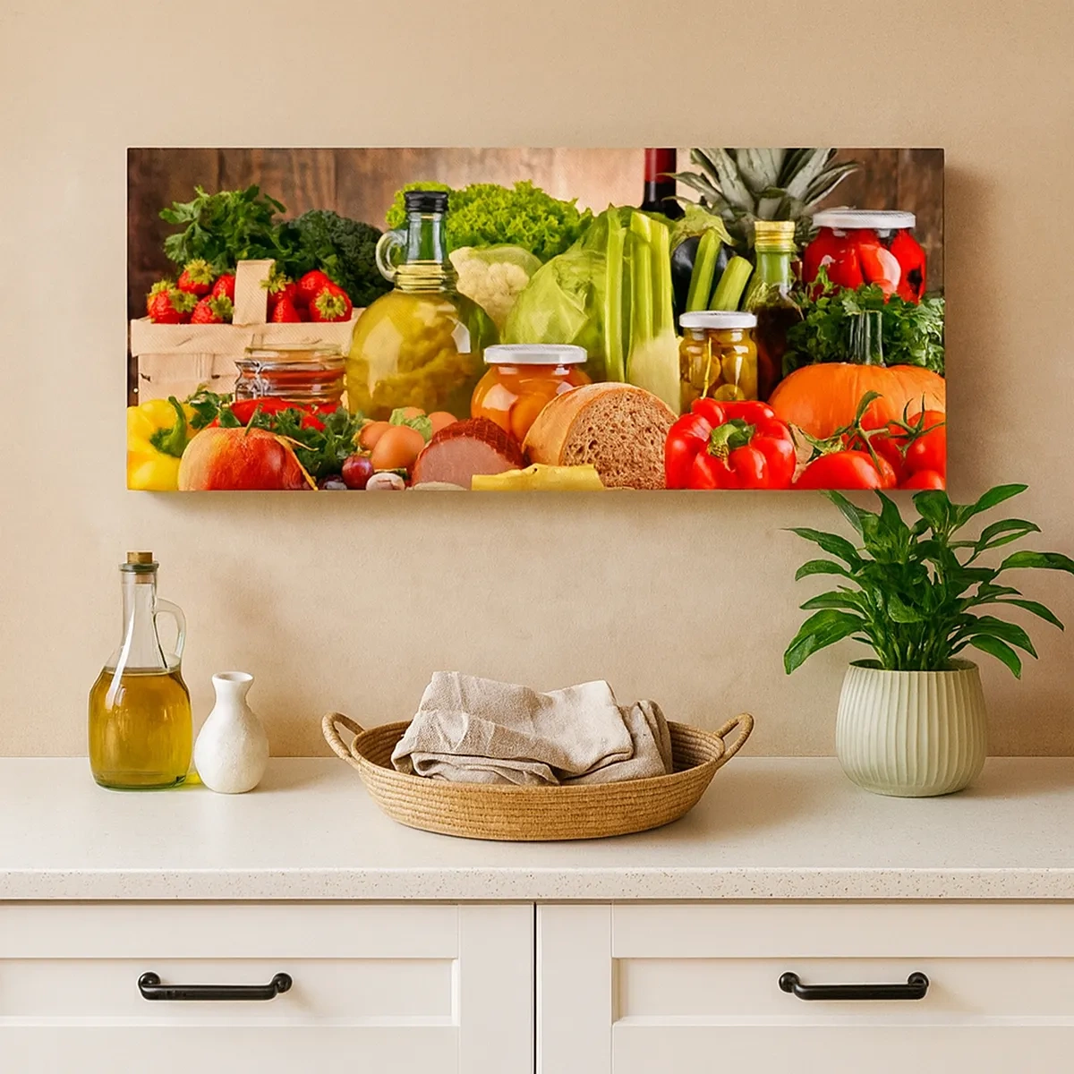 Quadro em tela - Defumados, cozidos, em conserva - 30x30 cm