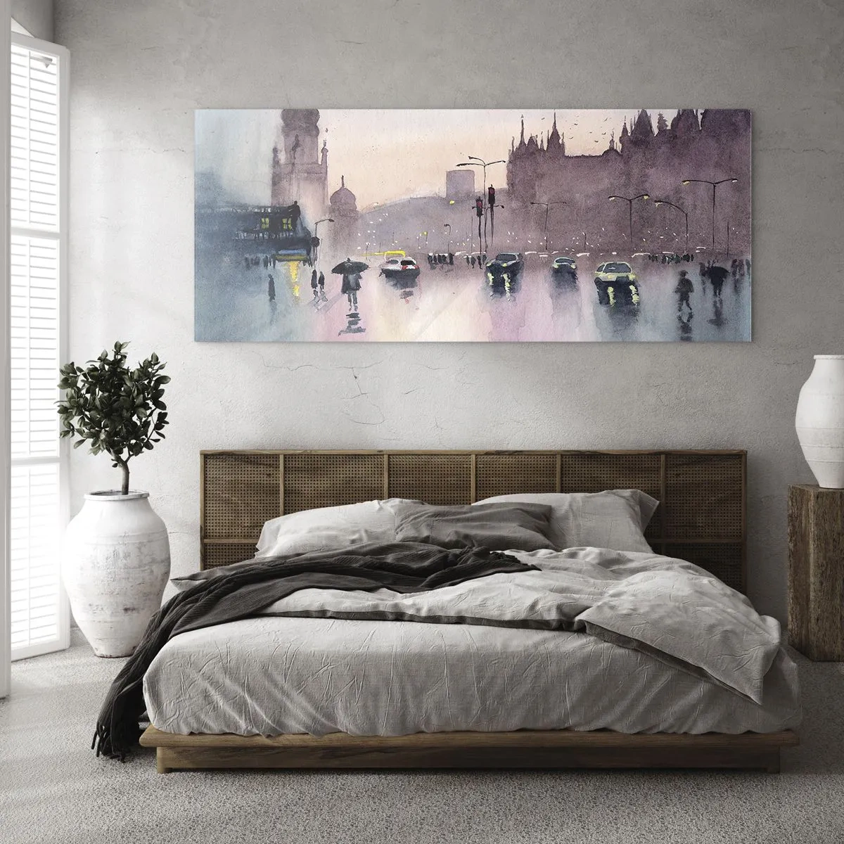 Quadro em vidro - Na névoa chuvosa - 100x40 cm