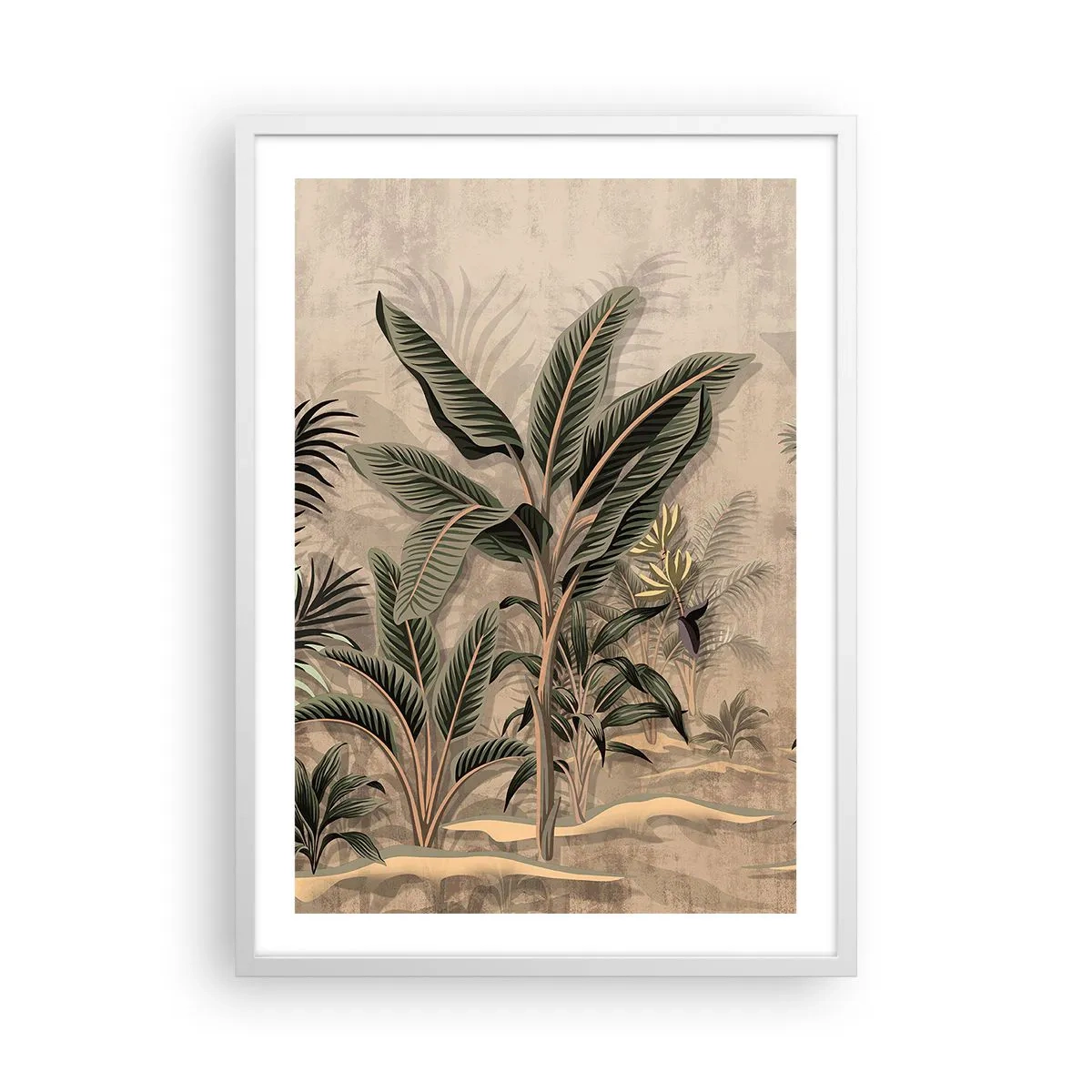 Pôster em moldura branca - Gravura em estilo colonial - 50x70 cm