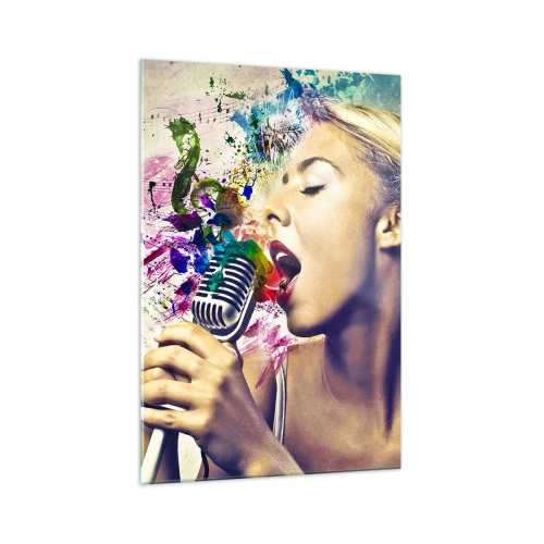 Quadro em vidro - Pintar o mundo com a voz - 70x100 cm