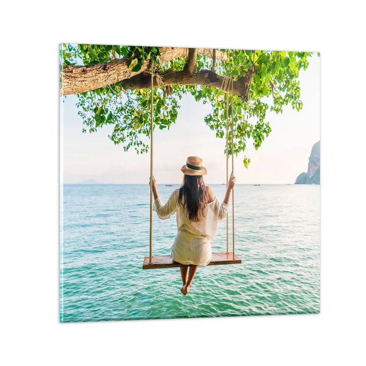 Quadro em vidro - A vida é bela - 50x50 cm