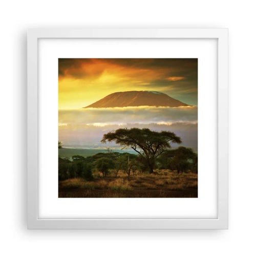 Pôster em moldura branca - O sonho do viajante - 30x30 cm