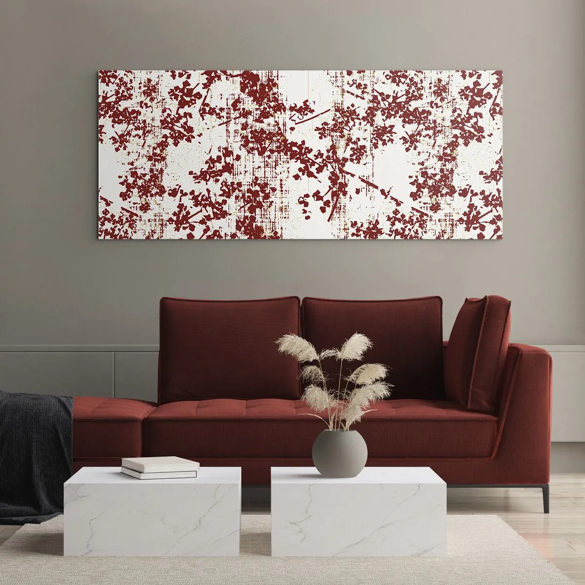 Quadro em vidro - Como chita antiga - 100x40 cm