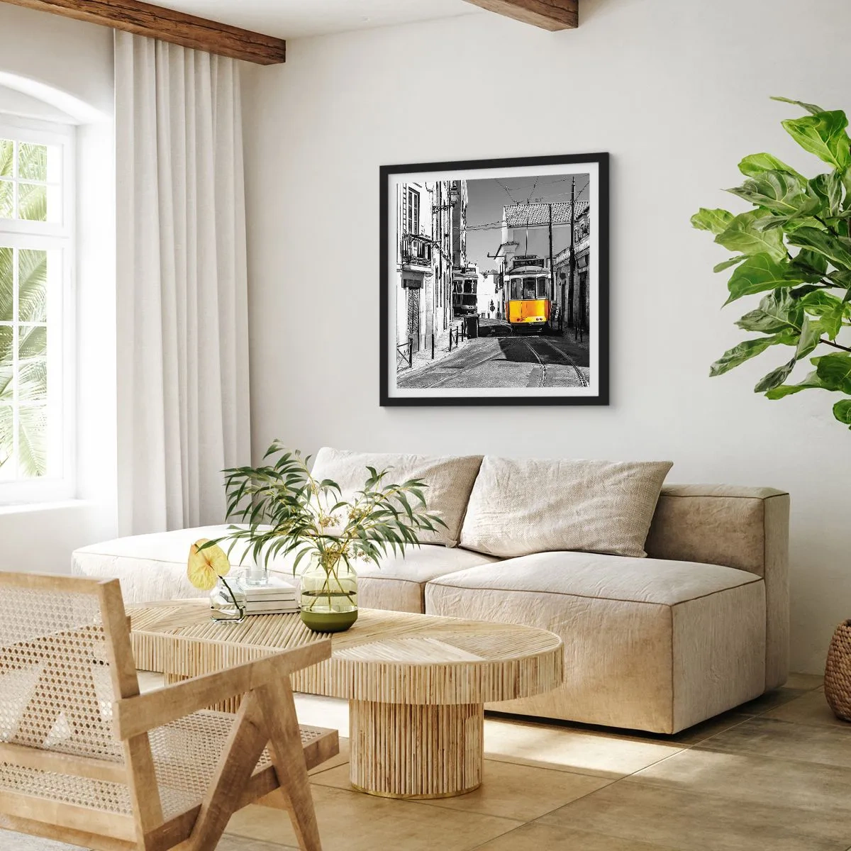 Pôster com moldura preta - O Espírito de Lisboa - 50x50 cm