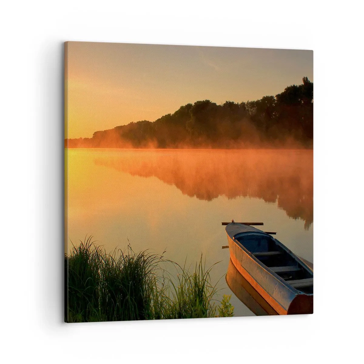 Quadro em tela - Nascer do sol sobre a água como um espelho - 50x50 cm