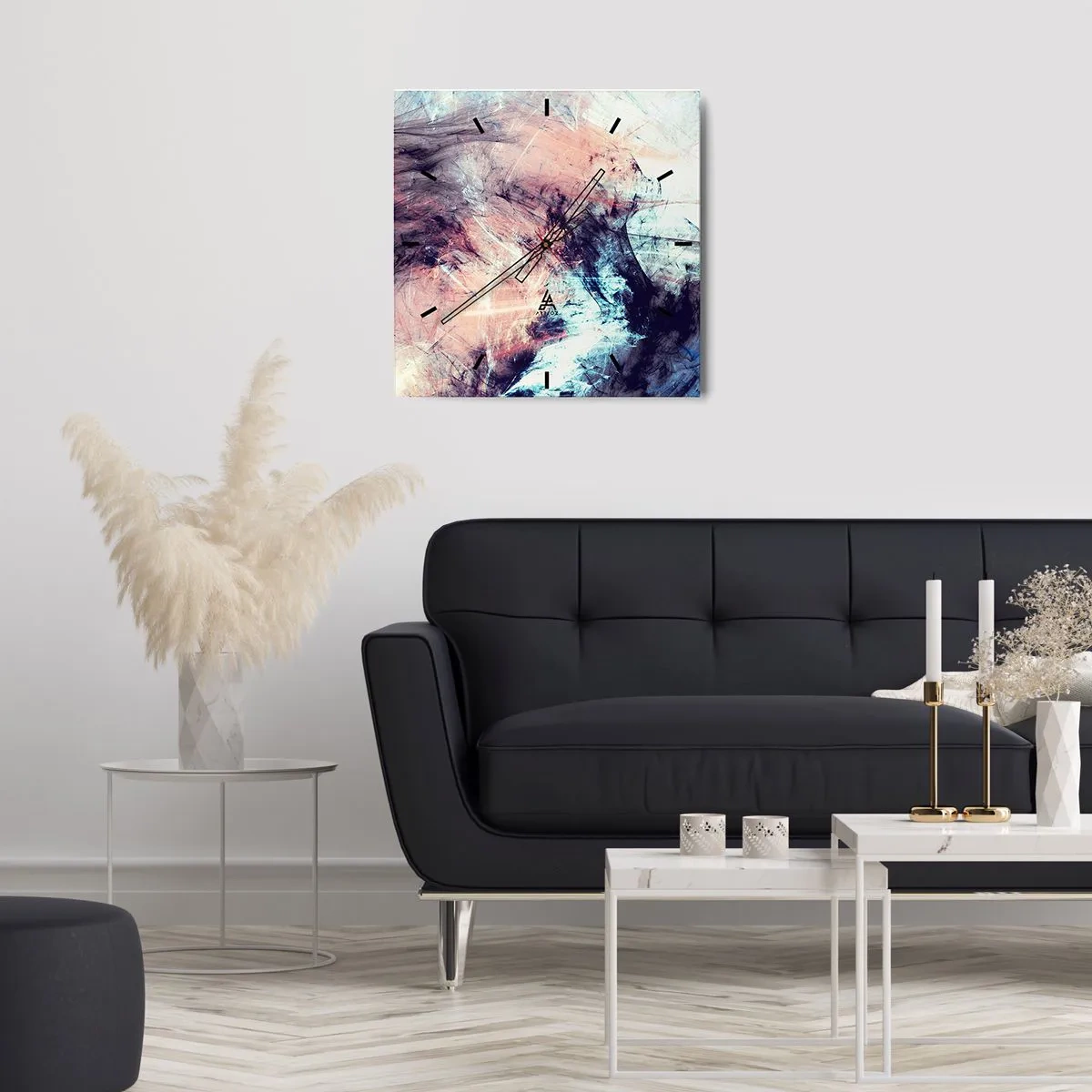 Relógio de parede - Relógio em vidro - Sinta o vento - 30x30 cm