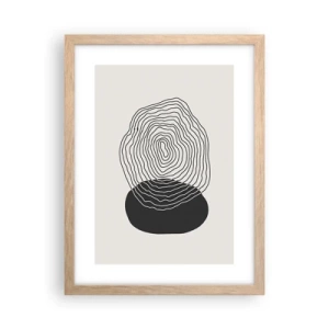 Pôster com moldura de carvalho claro - Duração e vibração - 30x40 cm