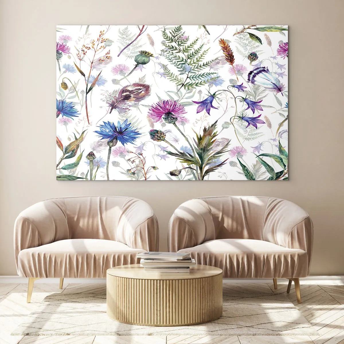 Quadro em vidro - Herbário polaco - 120x80 cm