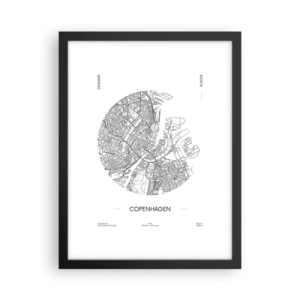 Pôster com moldura preta - Anatomia de Copenhague - 30x40 cm