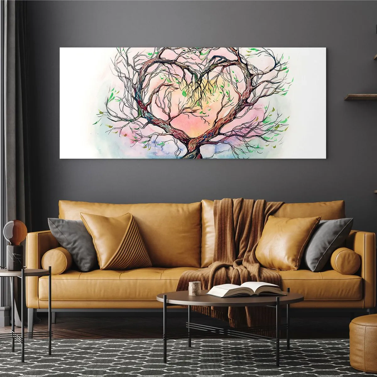 Quadro em vidro - Juntos contra os vendavais - 90x30 cm