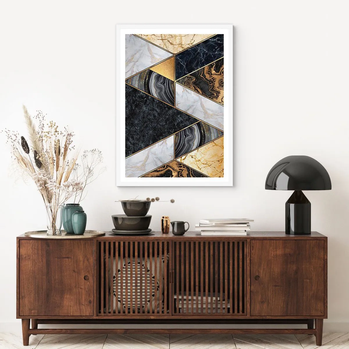 Pôster em moldura branca - Pedra por pedra - 40x50 cm