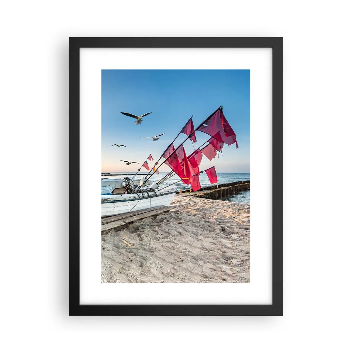 Pôster com moldura preta - Um merecido descanso - 30x40 cm