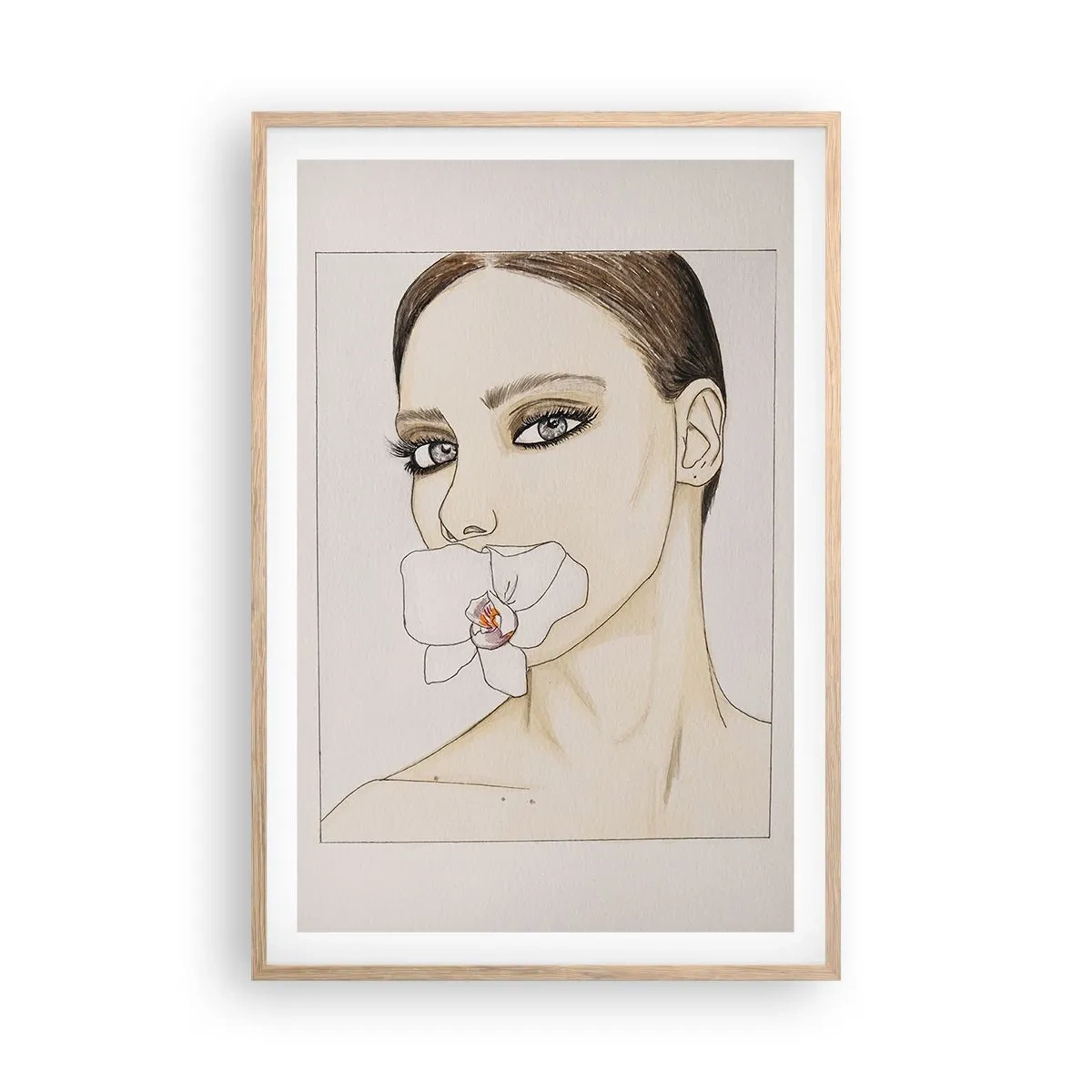 Pôster com moldura de carvalho claro - Símbolo de elegância e beleza - 61x91 cm