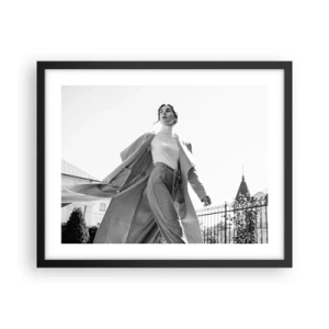 Pôster com moldura preta - Vens comigo? - 50x40 cm