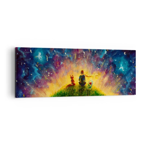 Quadro em tela - Amor e amizade - o mundo inteiro - 140x50 cm