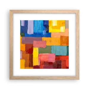 Pôster com moldura de carvalho claro - Cada um diferente, todos coloridos - 30x30 cm