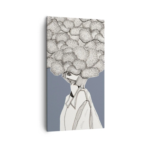 Quadro em tela - Com a cabeça nas nuvens - 45x80 cm