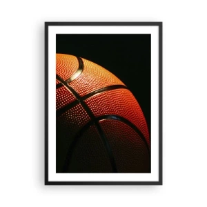 Pôster com moldura preta - Close-up de uma bola de basquete em destaque - 50x70cm - Linda como um planeta - Decoração de parede moderna para a sala de estar e quarto ARTTOR