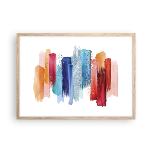 Pôster com moldura de carvalho claro - Para cima e para baixo  - 70x50 cm