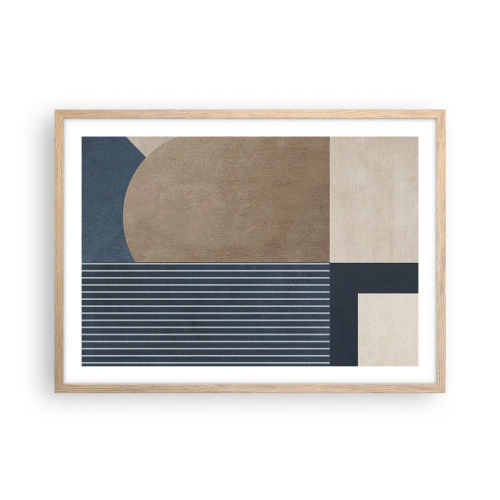 Pôster com moldura de carvalho claro - Uma composição de simplicidade e redondeza - 70x50 cm