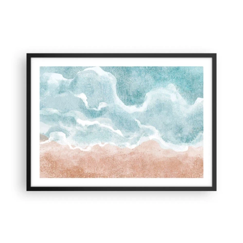 Pôster com moldura preta - Abstração de nuvem - 70x50 cm