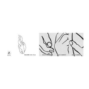 Amostra de papel de parede Premium Sand - Bom toque - Mãos, Linha, Minimalismo - 100x30 cm