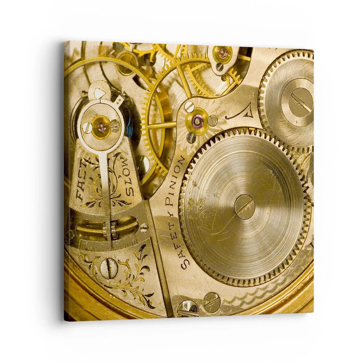 Quadro em tela - Mova-se com o tempo - 30x30 cm