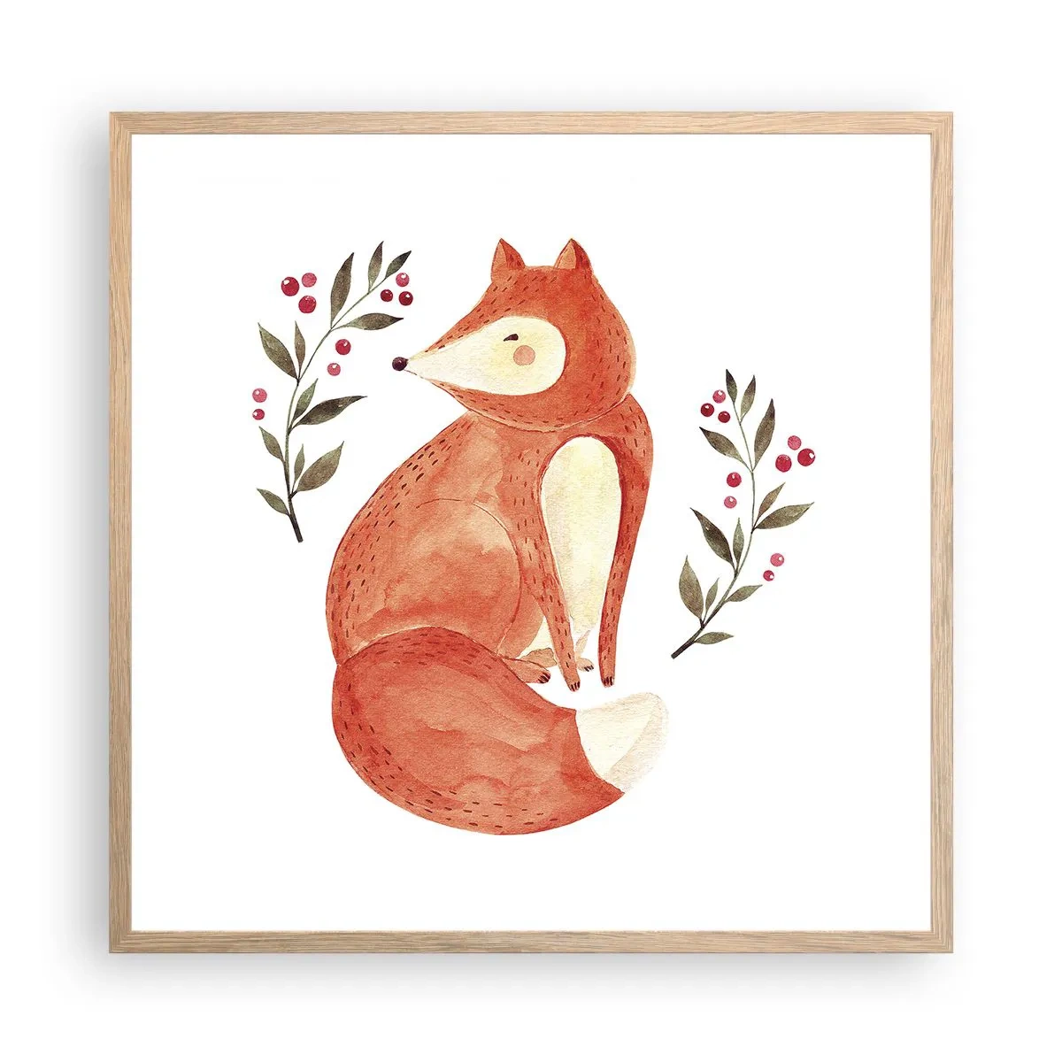 Pôster com moldura de carvalho claro - Pequeno ruivo - 60x60 cm