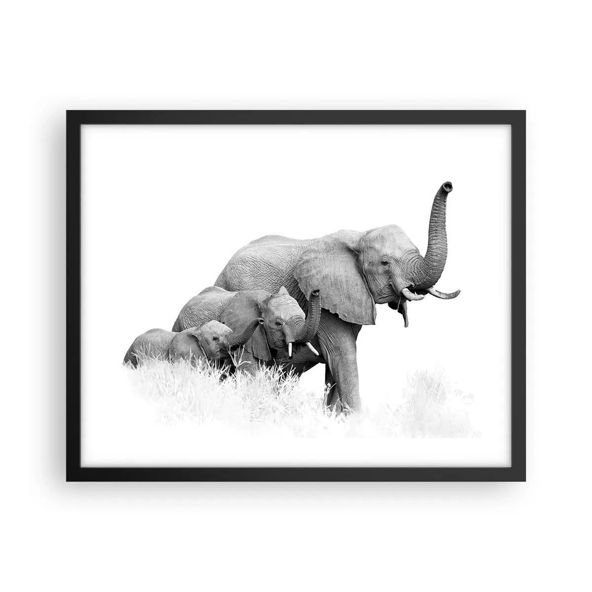 Pôster com moldura preta - Um, dois, três - 50x40 cm