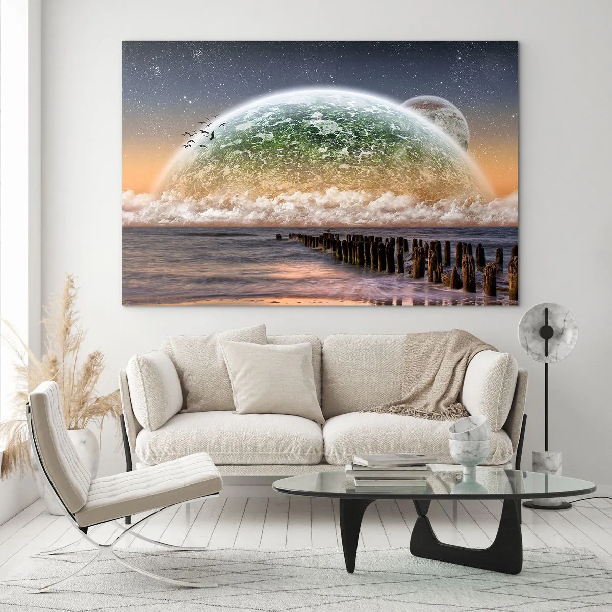 Quadro em vidro - E o mundo emergiu da água - 120x80 cm