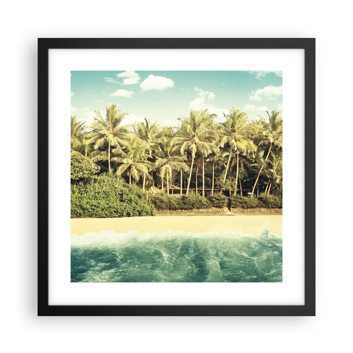 Pôster com moldura preta - Ou talvez aqui? - 40x40 cm