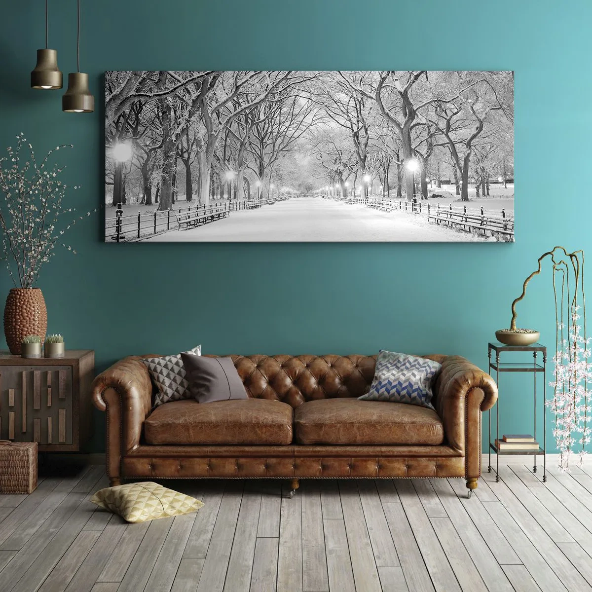 Quadro em tela - Quatro estações - inverno - 140x50 cm