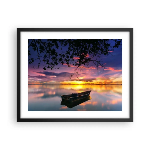 Pôster com moldura preta - Parece que estás pendurado no meio do céu… - 50x40 cm