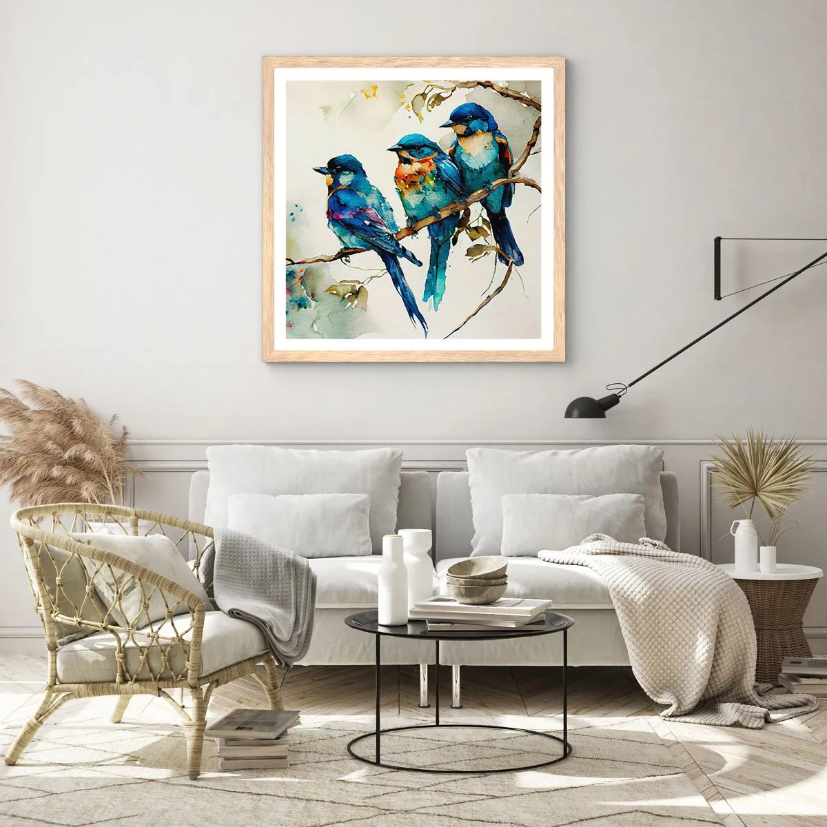 Pôster com moldura de carvalho claro - Ele ficou ofendido? - 60x60 cm