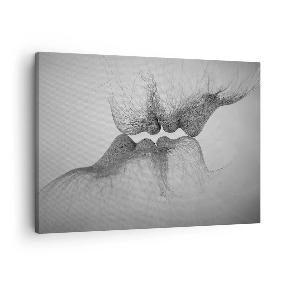Quadro em tela - Um beijo abstrato apresentado em forma etérea - 70x50cm - O beijo do vento - Decoração de parede moderna para a sala de estar e quarto ARTTOR