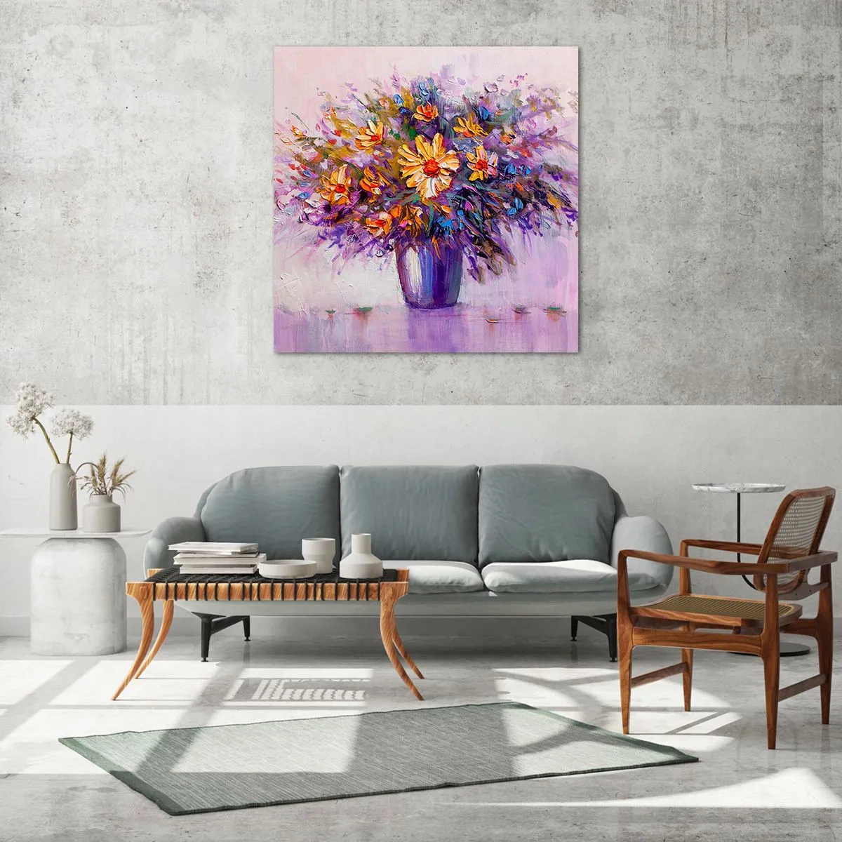 Quadro em vidro - Cheiro agradável, aparência agradável - 40x40 cm