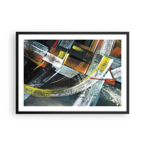 Pôster com moldura preta - Energia de movimento - 70x50 cm