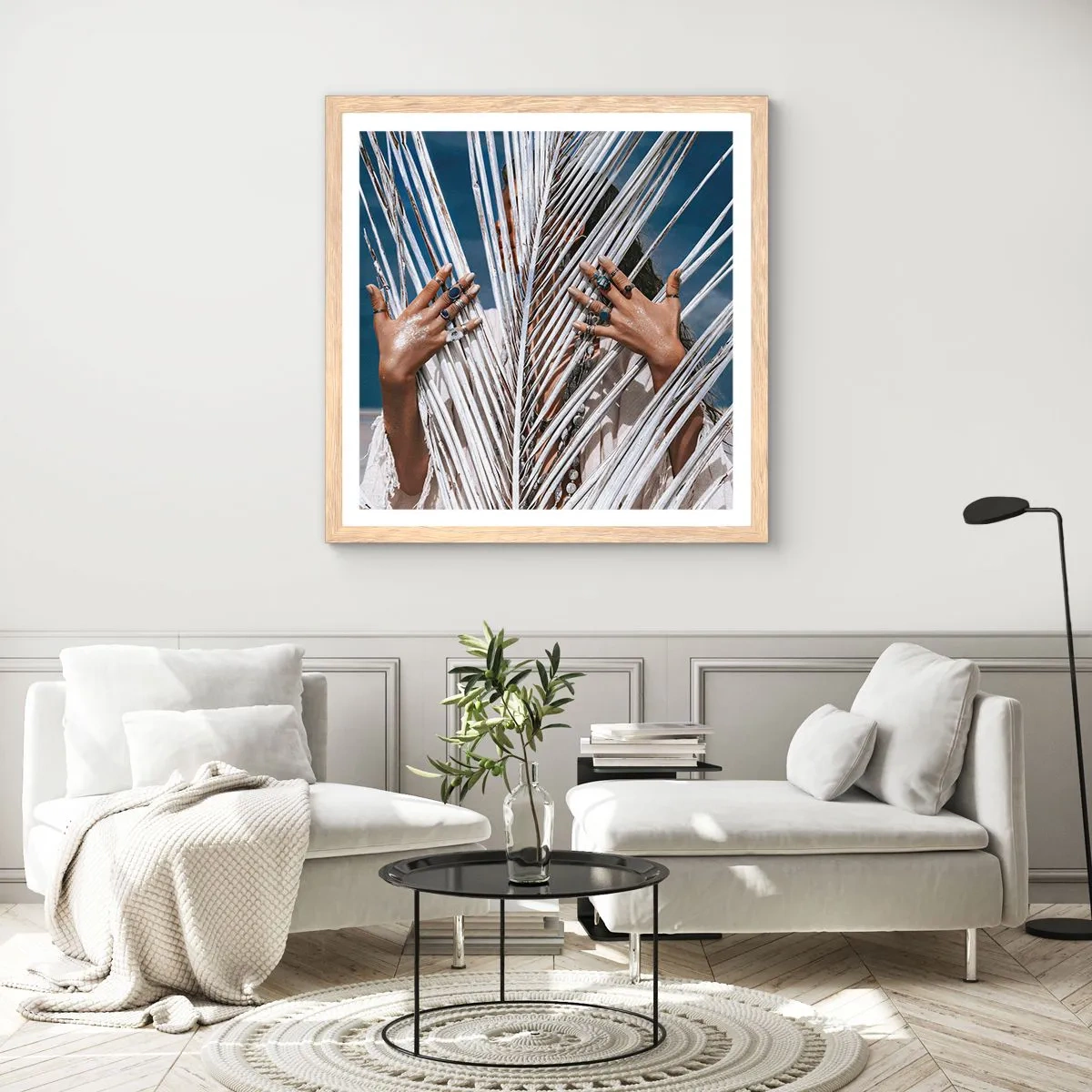 Pôster com moldura de carvalho claro - A xamã - 60x60 cm