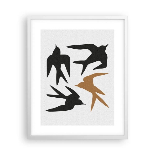 Pôster em moldura branca - Engula a diversão - 40x50 cm