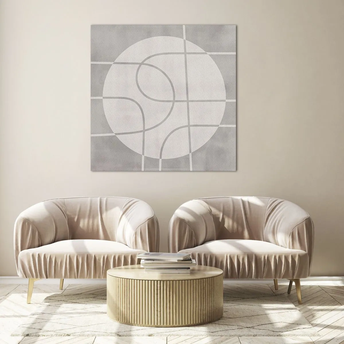 Quadro em vidro - Circular e direto - 40x40 cm