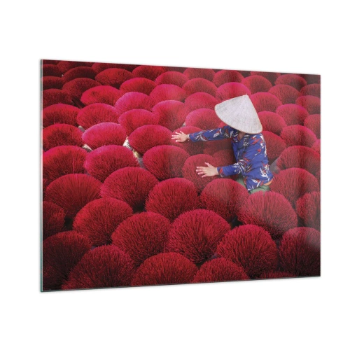 Quadro em vidro - No campo de arroz - 100x70 cm