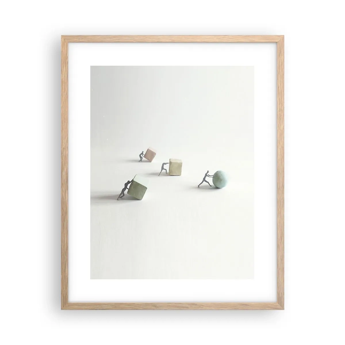 Pôster com moldura de carvalho claro - É a vida - 40x50 cm